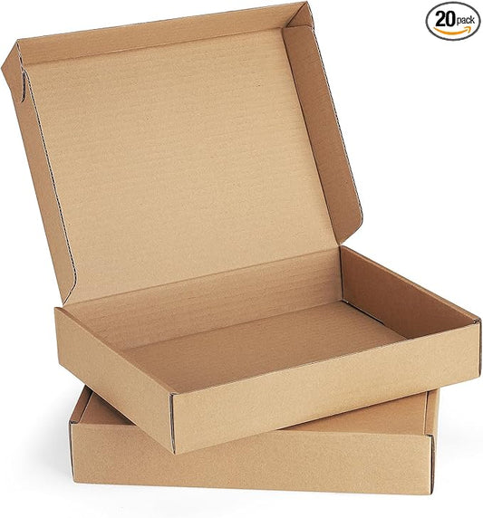 Eupako 11x8x2" Brown Shipping Boxes Corrugated Box Mailers 20 Pack Cardboard Shipping Boxes for Small Business, Mailing