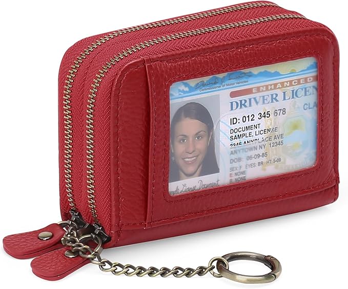 GOIACII Small Genuine Leather Wallet for Women, RFID Blocking Credit Card Holder Wallet