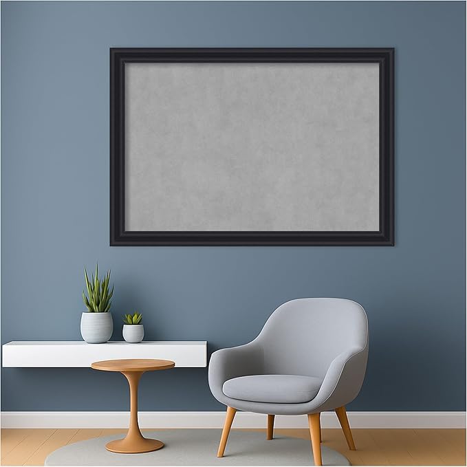 Amanti Art Black Framed Magnetic Board 28x40 Large Vision Board for use with Magnets, 100% Metal Sheet to Display Items as Office Decor or for Home Organization in mudroom, Kitchen or Kids Room