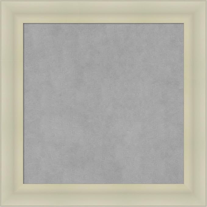 Amanti Art Silver Framed Magnetic Board 25x25 Medium Vision Board for use with Magnets, 100% Metal Sheet to Display Items as Office Decor or for Home Organization in mudroom, Kitchen or Kids Room