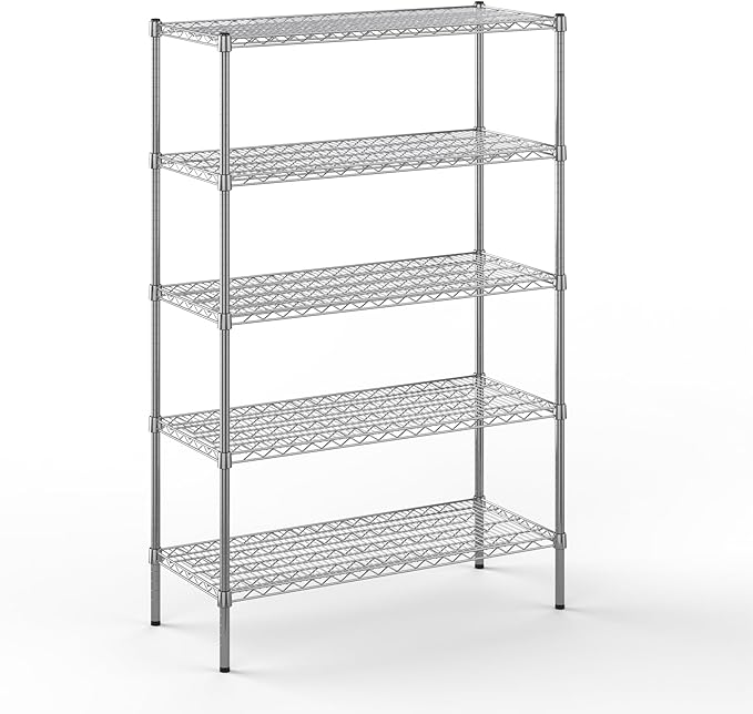 Regal Altair 18" Deep x 42" Wide x 64" Height Wire Shelving Kit | 5-Tier | NSF Commercial Storage Rack Unit