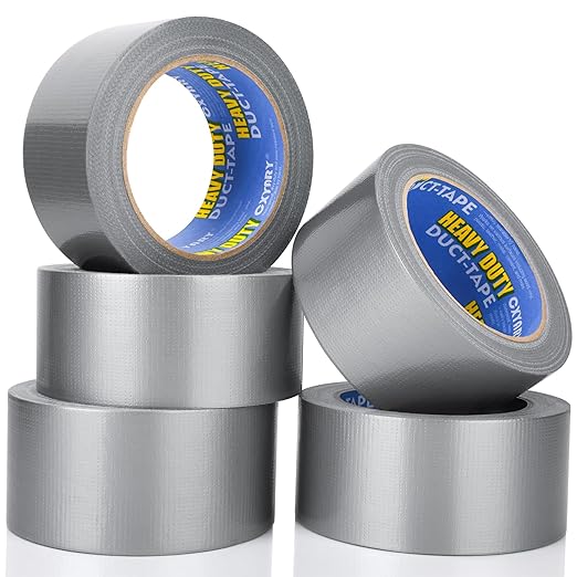 CXYARY 5 Roll Duct Tape Heavy Duty, 2 Inch x 150 Yard, Gray Waterproof Tape Any Weather, No Residue Tape for Strong Repairs, Indoor & Outdoor, Tear by Hand