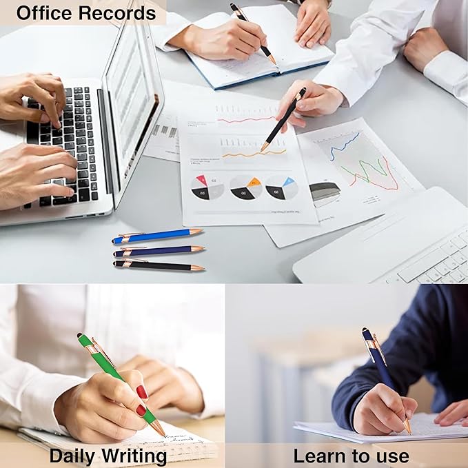 CRME 10pcs Funny Pens Ballpoint Set Black Ink Pen Body has Rubber Coating Writing Long-Term Without Stress Inspirational Fancy Pens Gifts for College Students