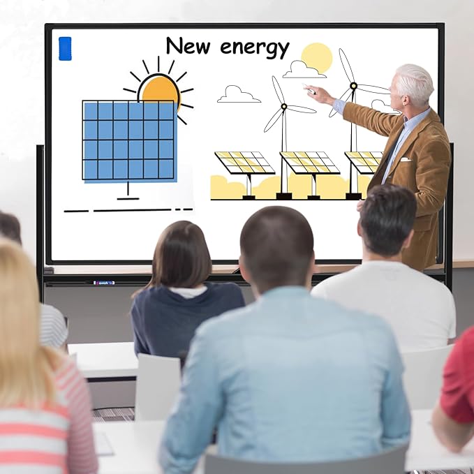 Max-officoo Large Dry Erase White Board with Rolling Stand 72"x48" Double-Sided Mobile Magnetic Whiteboard on Wheels, Including 3 Magnetic Erasers, 7 Markers, 30 Magnets