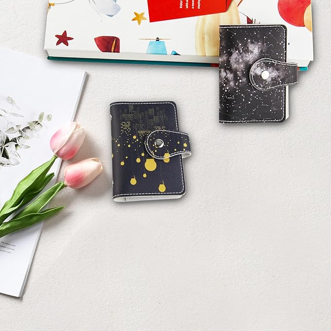 PRIVILLA 2 Pcs Credit Card Holder and business card holder，Sd Card Holder Each Has 26 Card Organizers, 2024 New Credit Card Holders book for Men and Women.