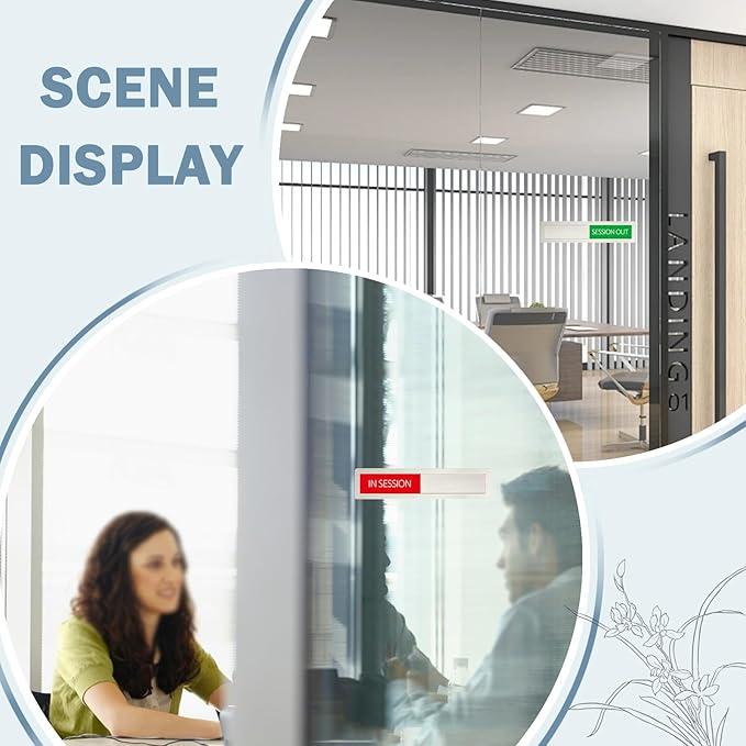 Conference Room Sign,In Session Session Out Privacy Sign for Office Conference Meeting Home,Meeting in Progress Slider,Meeting in Session Indicator Tells Whether Room Vacant or Occupied,7'' x 1.5'' - Stainless Steel,Silver