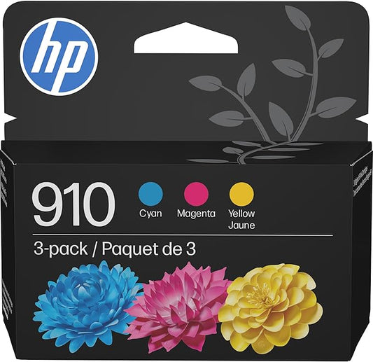HP 910 Cyan, Magenta, Yellow Ink Cartridges Printers (3-Pack) | Works with Printer Series: OfficeJet 8010, 8020 Series, OfficeJet Pro 8020, 8030 | Eligible for Instant Ink | 3YN97AN, Pack of 24