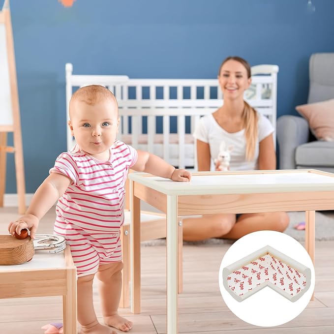 Baby Proof Corners and Edges Protector 8.2ft (Large 7.5ft Edge+4 Corner Guard), Fireplace Baby Proofing Bumper, Heavy-Duty Soft NBR Foam Edge Corner Protector for Furniture Table, Childsafe/Pre-Taped