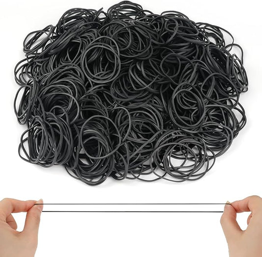 MOWPOG 700 Pcs Rubber Bands, Size #16 Reusable Elastic Rubber Band for Office Supplies File Folders, Home Packaging, Crafts DIY Bundling, Multipurpose (Black)