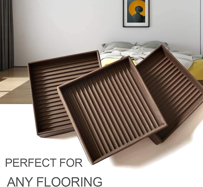Yelanon Furniture Coasters,8 Pcs 2” Furniture Caster Cups - Non Slip Pads Hardwood Floors - Non Skid Furniture Grippers, Rubber Furniture Feet, Anti Slide Floor Protector for Bed Couch Stoppers