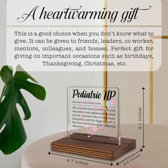 Pediatric Nurse Practitioner Gift Desk Sign, Funny Appreciation Plaque for Pediatric NP, Thank You Gift for Kids’ Clinic Nurses, Office Decor for Women Men PA056