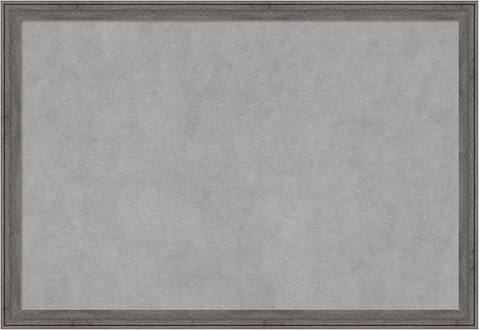 Amanti Art Grey Framed Magnetic Board 27x39 Large Vision Board for use with Magnets, 100% Metal Sheet to Display Items as Office Decor or for Home Organization in mudroom, Kitchen or Kids Room