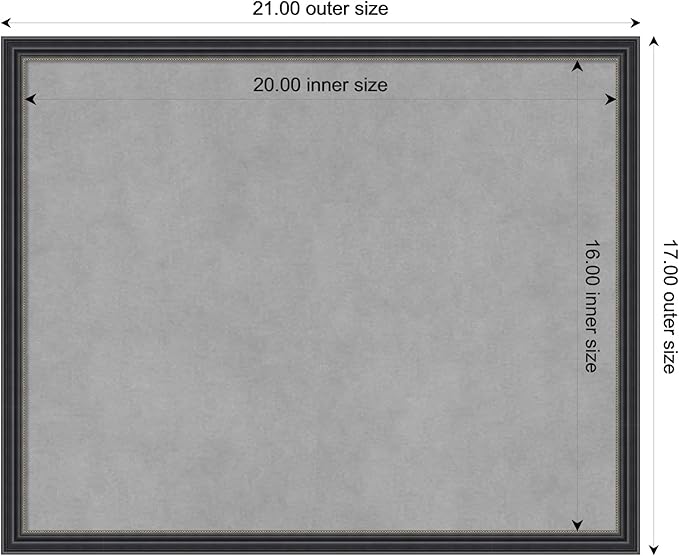 Amanti Art Black Framed Magnetic Board 17x21 Small Vision Board for use with Magnets, 100% Metal Sheet to Display Items as Office Decor or for Home Organization in mudroom, Kitchen or Kids Room