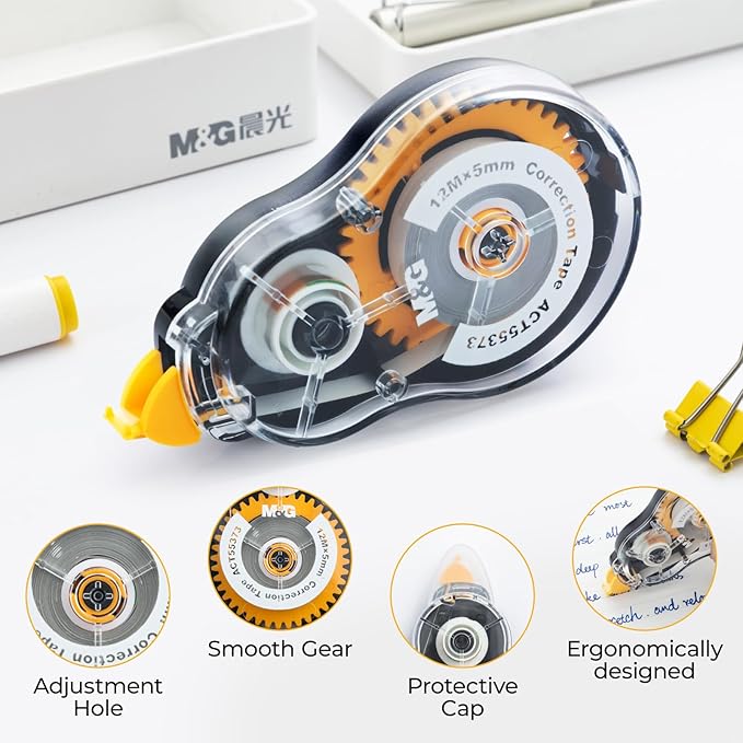 M&G 39.3 Feet Correction Tape, 12 Pack Correction Tape, Easy to Use Applicator for Instant Corrections,Office Products, Total 472FT/144M
