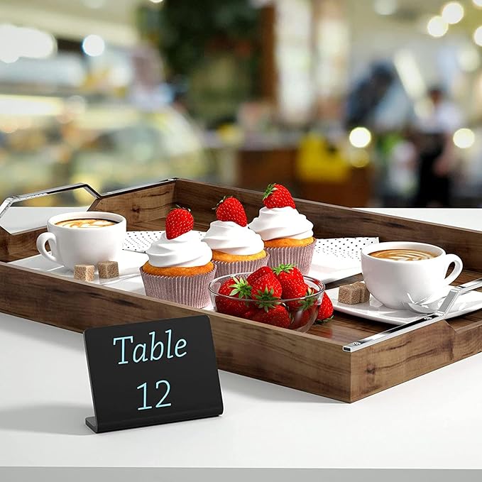 VILLCASE 10pcs Mini Chalkboard Signs Reusable Acrylic Desktop Message Boards Small Table Blackboards for Weddings Parties Restaurant Display