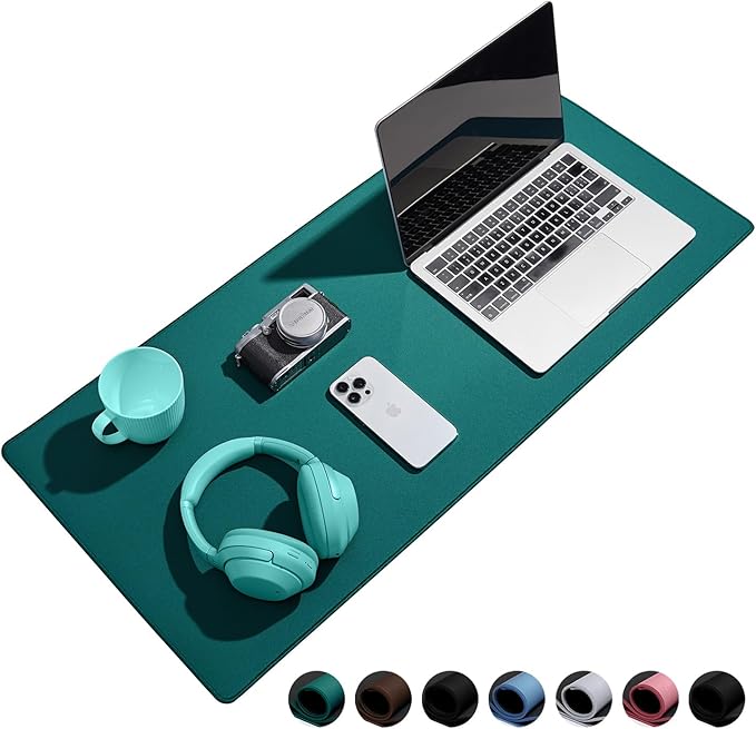Reniteco Waterproof Large Gaming Mouse Pad with Durable Stitched Edges, Non-Slip Rubber Base, Grainy Jacquard Mouse Mat Desk Pad for Home Office Gaming, 27.6"x11.8"x0.12", Matte Green