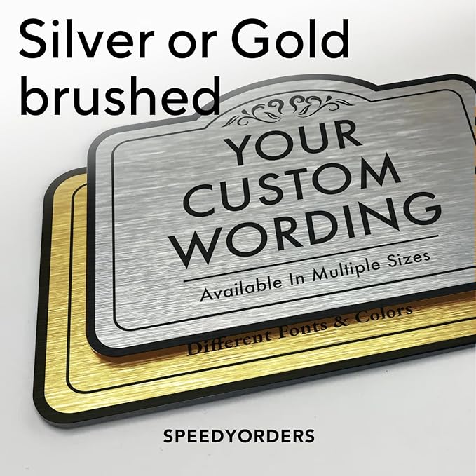 Custom Decorative Outdoor Metal Sign - Personalized Aluminum Driveway Sign, Waterproof, Made in USA - Design 1 Metallic Silver 24x18 In