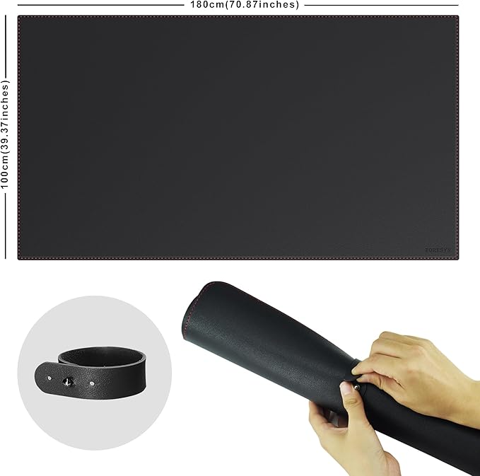 ZORESYN Office Desk Pad 70.9x39.4inch, Large Mouse pad Desk Mat, Waterproof PU Leather Desk Blotter Protector Desk Accessories with Non Slip Base for Home Office (Black)
