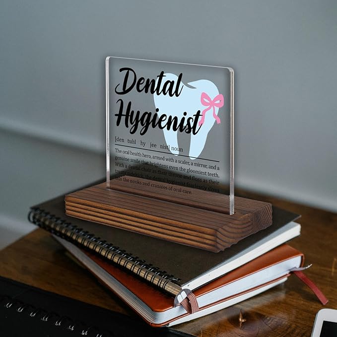 Dental Hygienist Gift Desk Decor Sign, Appreciation Plaque for Oral Health Professionals, Dental Office Recognition Week Thank You Present PA059