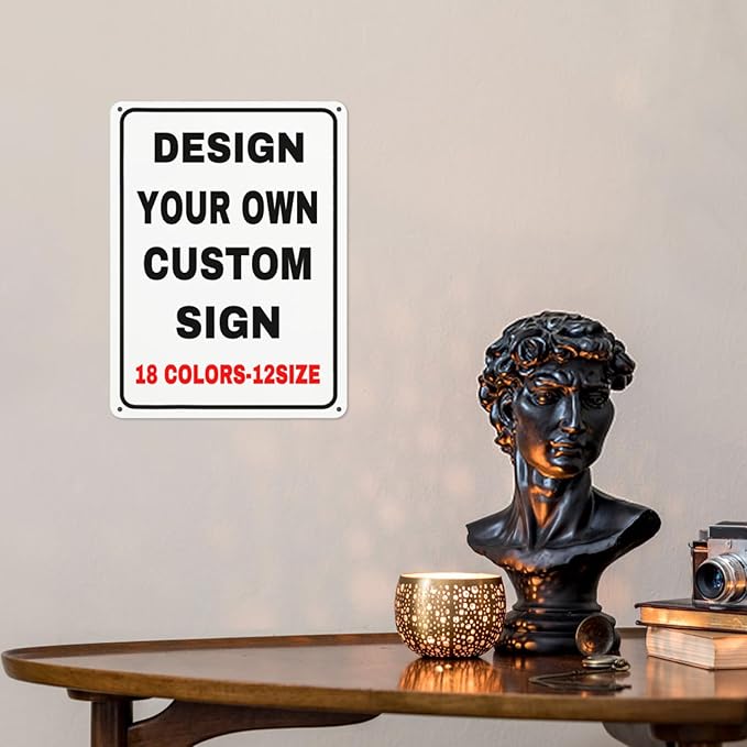Custom Outdoor Metal Personalized Signs With Your Photo, Text, Logo - Decorative House Sign for Business, Workplace, Office, Home