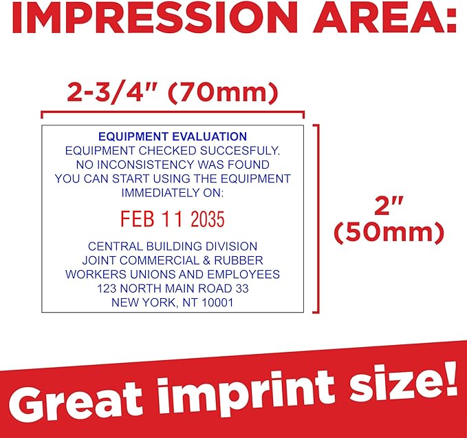 Mark 2000 5480 Professional Self Inking Date Stamp with Custom Text - Up to 10 Lines of Text