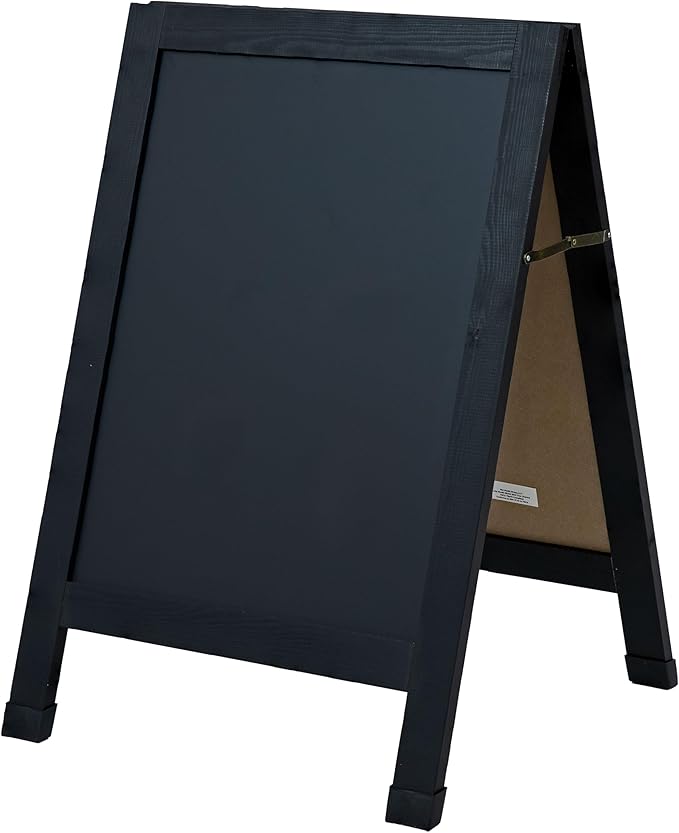 Sunnydaze Magnetic A-Frame Chalkboard Sign - Double-Sided Chalk Sandwich Board Sidewalk Sign - 30" x 20" - Black
