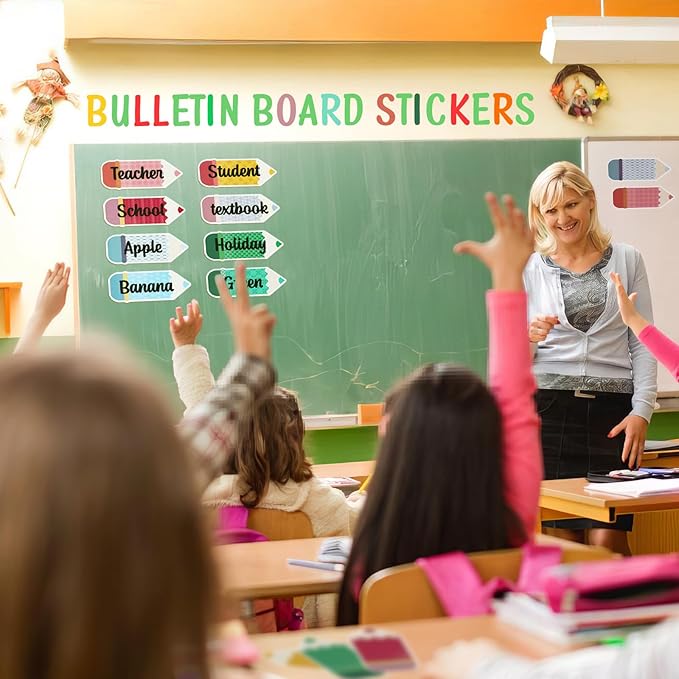 80PCS Back to School Name Tags for Classroom - Glue Point Pencil Blank Labels for Desk Cubbies Locker Storage Bin Bulletin Board Decorations,for Kindergarten Preschool 1st 2nd 3rd Grade Supplies