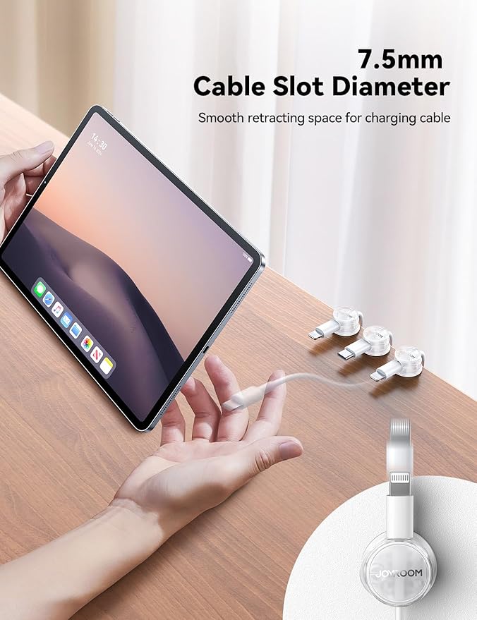 9 Pack Cable Management Cord Holder, JOYROOM Magnetic Cable Clips Adhesive Wire Hider, Cord Organizer for Desk Bedside Nightstand Table Desktop USB Wall Car Office Workspace Accessoriess, Clear