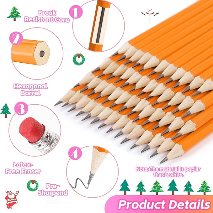 Donyang 360 Pack #2 Pencils Bulk, Pre-Sharpened Number 2 HB Yellow Pencils with Top Erasers for Writing, Drawing, Sketching, Teacher Essentials Office Accessories