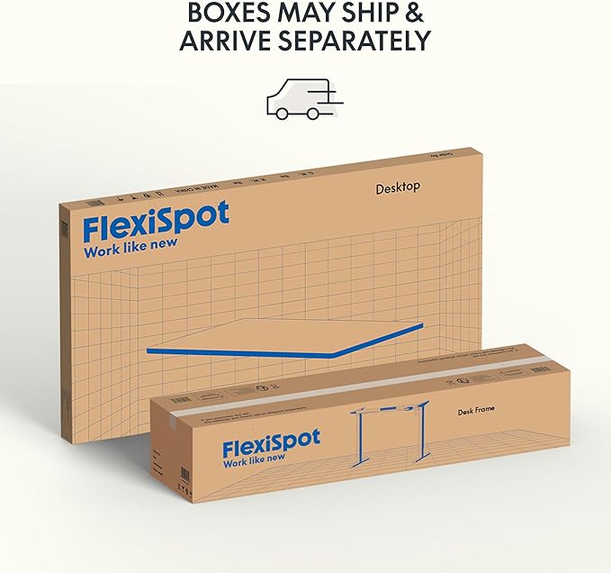 FLEXISPOT EN1 Bamboo One-Piece Standing Desk, 60 x 30 Inches Ergonomic Desk for Home Office and Gaming (Black Frame + Bamboo Top, 2 Packages)