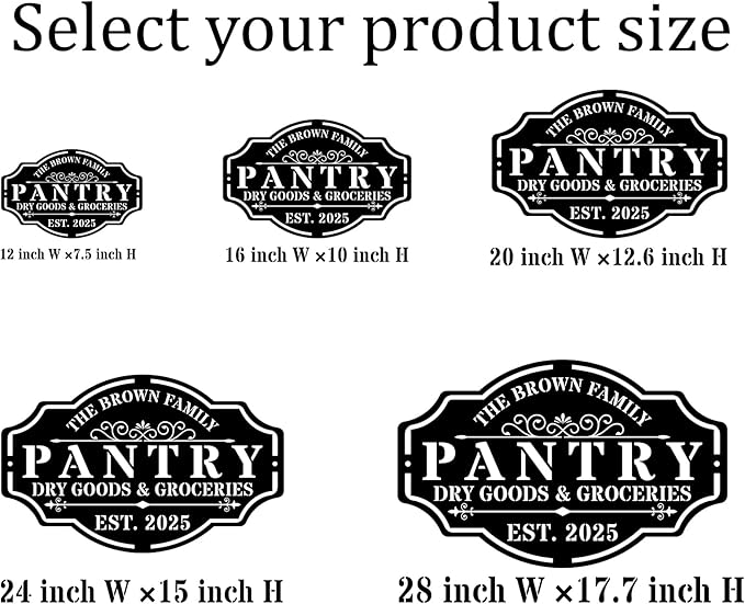 HYTSIGN Personalized Metal Farmhouse Pantry Sign, Wall Decor, Kitchen Signs, Rustic, Modern, Housewarming Gift