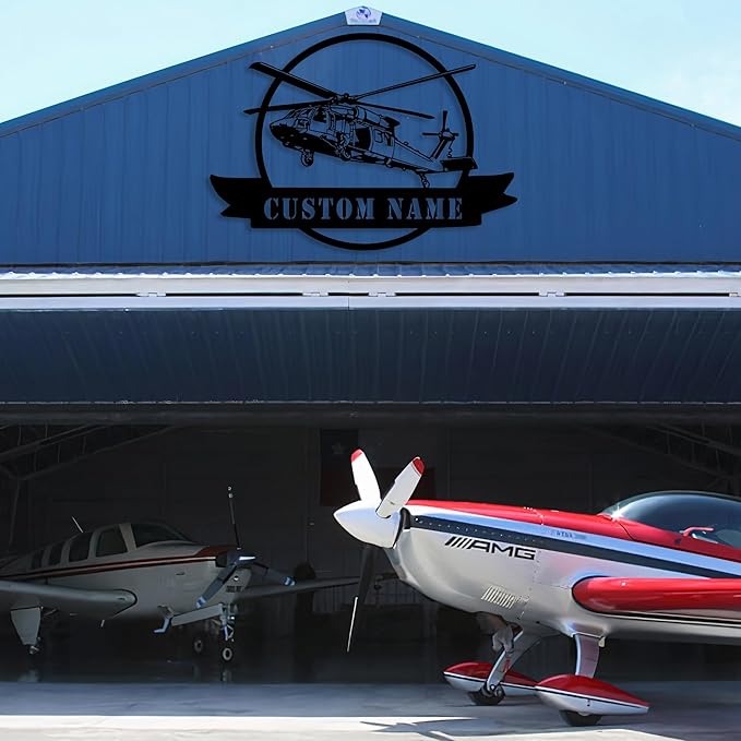 Personalized Metal Airplane Wall Art, Airplane Name Sign, Customized Pilot Name Sign, Airplane Hangar Sign Decor, Aviation Home Office Decor, Large Outdoor Decor, Pilot Gifts, Aircraft Lovers Gift