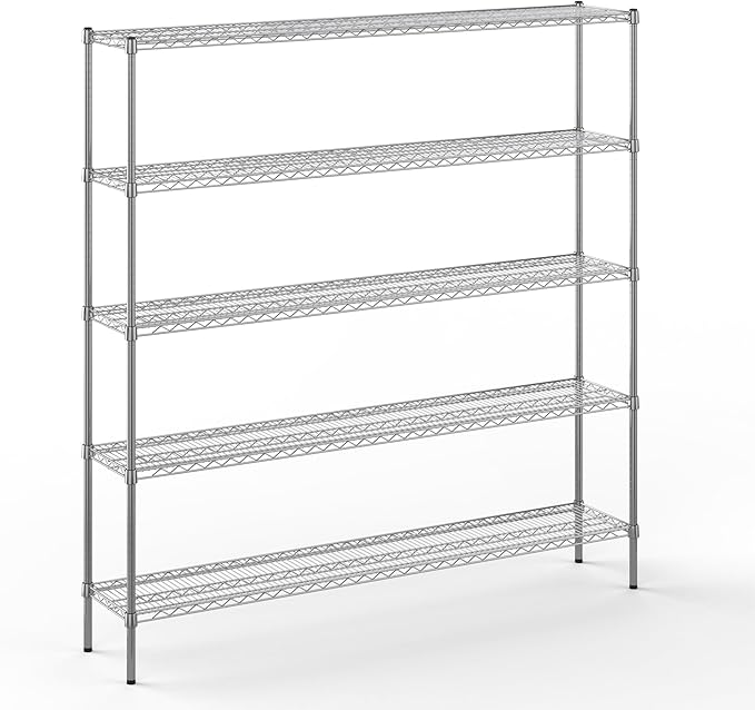 Regal Altair 14" Deep x 72" Wide x 74" Height Wire Shelving Kit | 5-Tier | NSF Commercial Storage Rack Unit