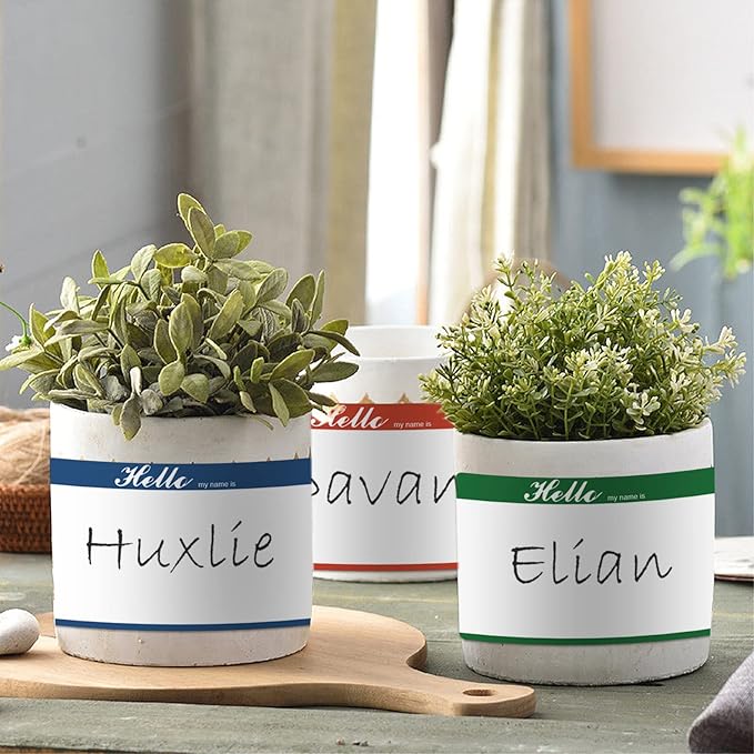 MFLABEL® Hello My Name is Stickers - 200 Colorful Name Tags Labels for Office, Meeting, School, Home - 8 Assorted Colors - 3.5" x 2.25" Self-Adhesive Name Badges