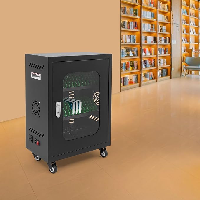 QUEWATSA Cell Phone Charging Station, 30-Device Rechargeable Mobile Phones Charging Cabinet, Locking and Charging Phone Storage Box, Mobile Charging Cart, Lockable Device Charging Locker