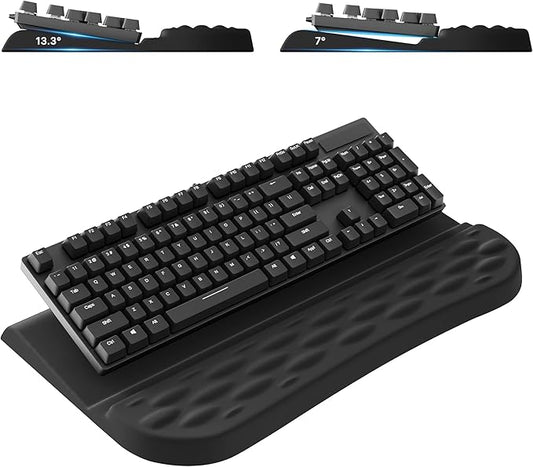 Laborio Keyboard Wrist Rest Stand for Desktop, 2 Angle Adjustment Ergonomic Computer Keyboard Stand Key Board Riser Holder with Wrist Support for Office, Home, Desk