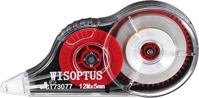 WISOPTUS 15PCS White Correction Tape with Dispenser, 39.37ft Each, Fast, Clean, Opaque and Easy to Use Tear-Resistant Correction Tape Bulk Office or School Supplies, Blue, Red, Gray