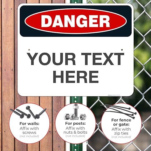 Custom Danger Sign, OSHA Sign, 24x30 Inches, Rust Free .063 Aluminum, Fade Resistant, Indoor/Outdoor Use, Made in USA