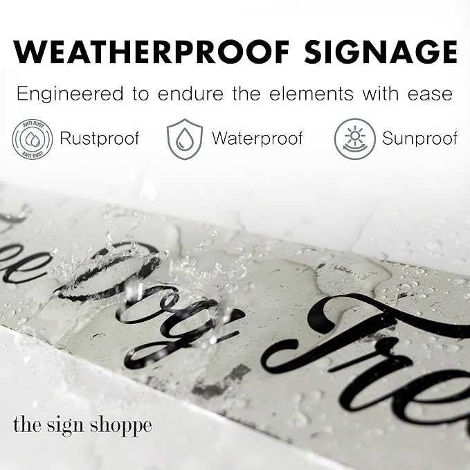 The Sign Shoppe Rustic Custom Metal Sign - Custom Sign for Indoor or Outdoor Use (Rustic Tan Double Border, 15 inches x 4 inches)