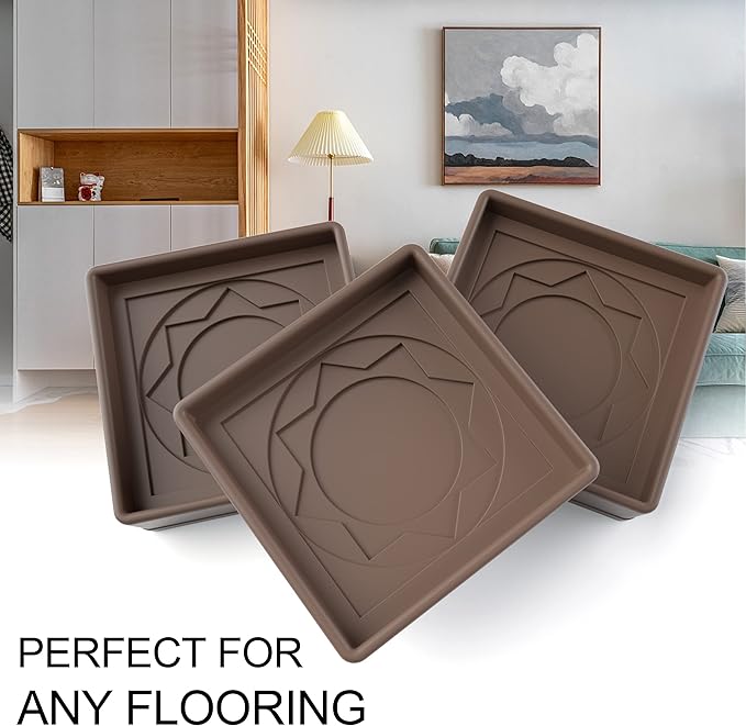 Furniture Coasters 8 Pcs 2” Furniture Caster Cups Non Slip Furniture Pads Hardwoods Floors Non Skid Furniture Grippers, Rubber Furniture Feet, Anti Slide Floor Protector for Bed Couch Stoppers Brown