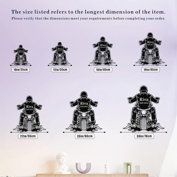 Custom Motorcycle Metal Signs Personalized Biker Name Sign Custom Garage Decor Motorbikes Wall Art Decor Motorcycle Sign Men Room Decorate Gifts for Men Husband Rider