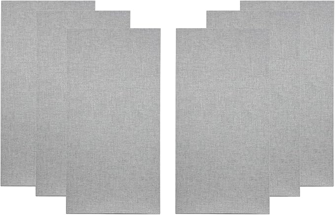 ATS Acoustics Home Office Residential Acoustic Treatment Room Kit Sound Absorbing Acoustic Panel 6 Pack for 50-100 Sq Ft (Merle Grey)