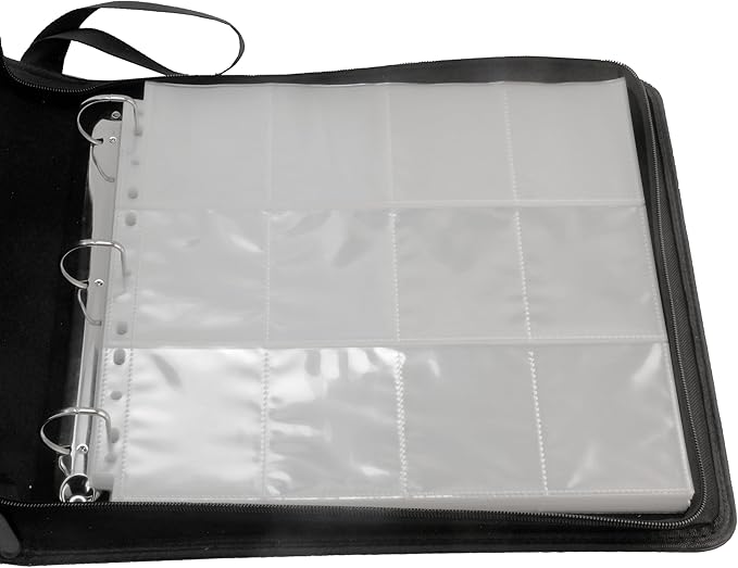 Ursae Minoris 3 D-Ring Large Format Zipper Binder for Up to 600 Sports/Trading Cards - Dark Blue