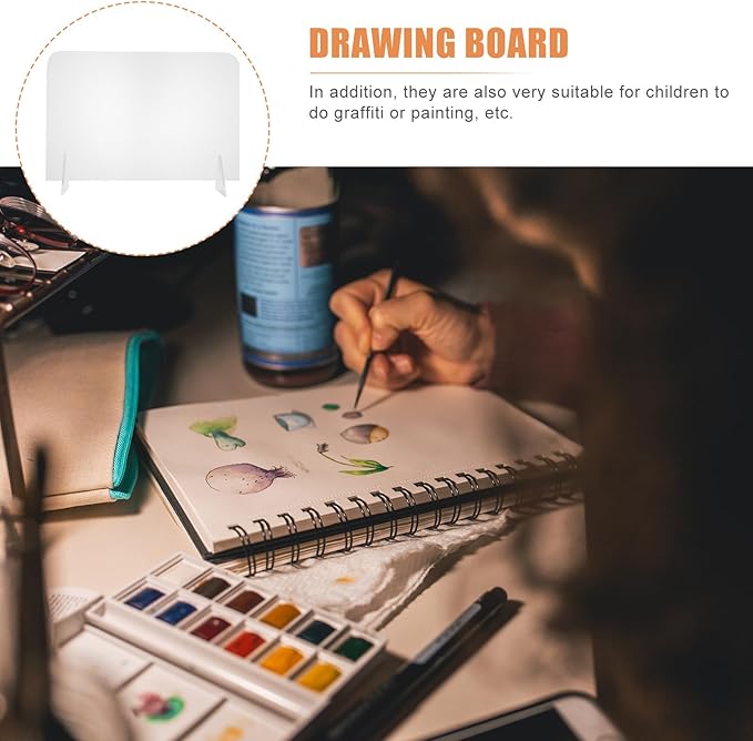 Generic 5Pcs Acrylic Writing Boards 20X30Cm Desktop Message Whiteboards for Office and Student Note Taking, Reusable Memo Boards for Meetings and Study