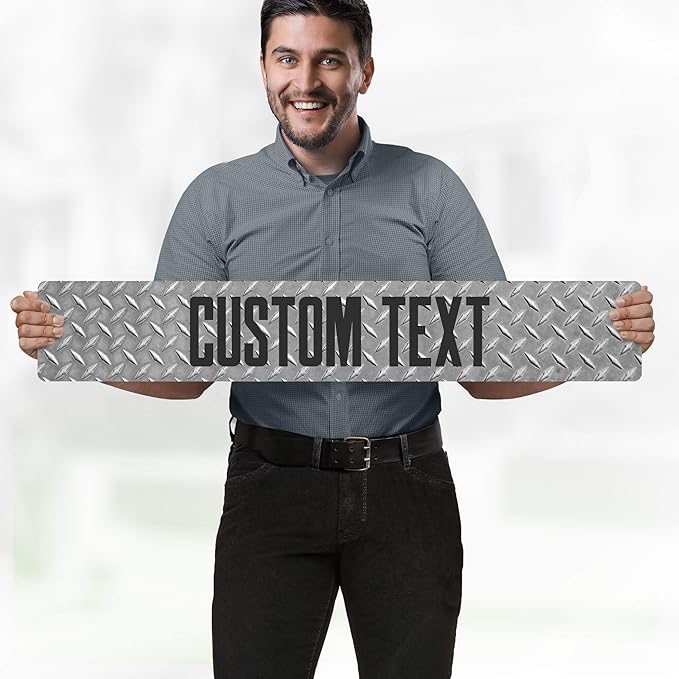 Custom Sign, Custom Street Sign, 11 Font Colors, 13 Font Styles, 4 Hole Options, 22 Sizes, 6x36 Inches, Rust Free DiBound, Fade Resistant, Made in USA by My Sign Center (Diamond Metal)