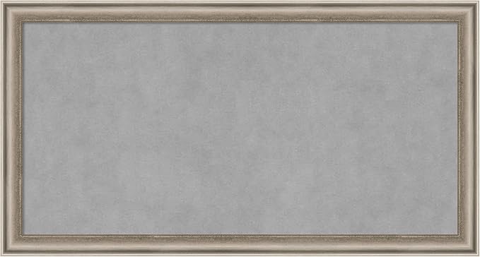 Amanti Art Silver Framed Magnetic Board 14x26 Small Vision Board for use with Magnets, 100% Metal Sheet to Display Items as Office Decor or for Home Organization in mudroom, Kitchen or Kids Room