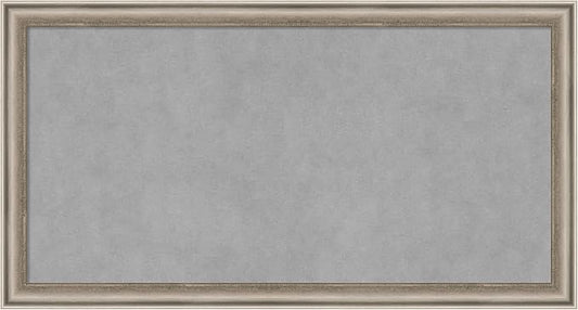 Amanti Art Silver Framed Magnetic Board 14x26 Small Vision Board for use with Magnets, 100% Metal Sheet to Display Items as Office Decor or for Home Organization in mudroom, Kitchen or Kids Room