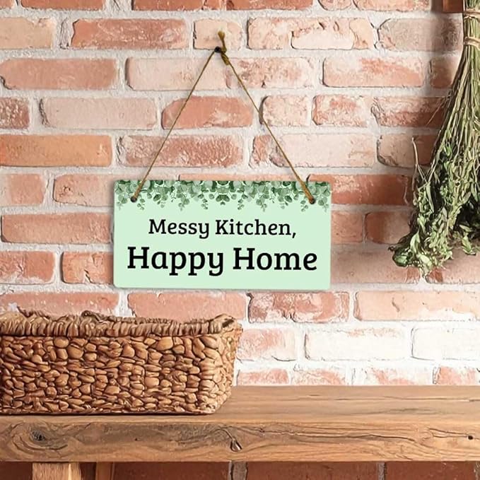 Signs ByLITA Eucalyptus Greenery Personalized Hanging Wall or Door Sign (5 x 10") | Custom Signage for Your Home & Business