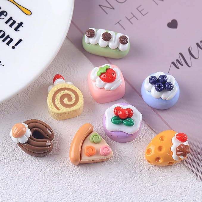 WINFA Push Pins Thumb Tacks for Bulletin Boards Decorative Pushpin for Corkboard Imitation Food Cakes Funny Thumbtacks for Photo Wall Kitchen Bar Cafe Decor (24 Pcs)