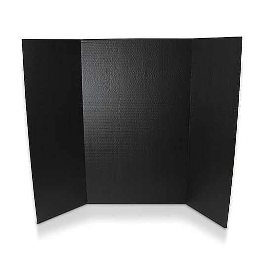 Flipside Products 36” x 48” Project Boards for Presentations, Science Fair, School Projects, Event Displays and Trifold Picture Board, Proudly Made in USA - Black - 24 Pack